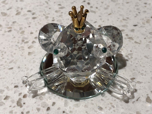 Crystal Prince Frog with Crown Ornament - photo 2