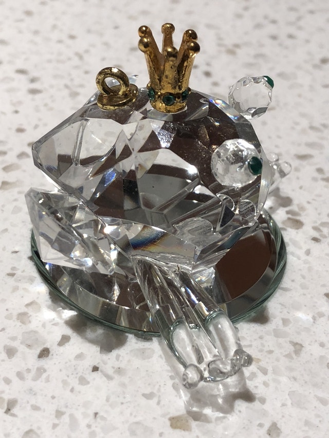 Crystal Prince Frog with Crown Ornament - photo 3