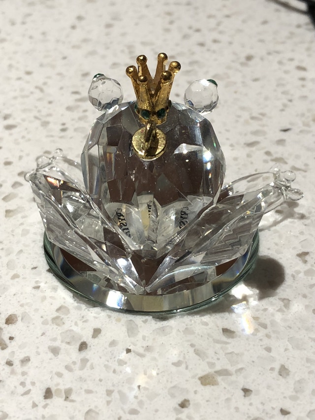 Crystal Prince Frog with Crown Ornament - photo 4