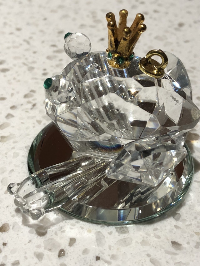 Crystal Prince Frog with Crown Ornament - photo 5