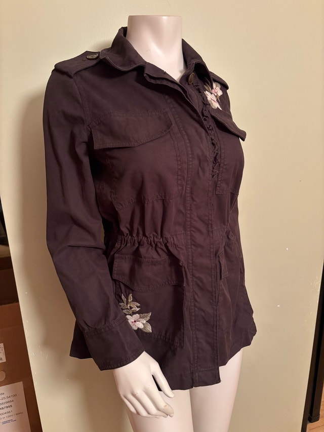 XS Kate Spade New York floral embroidered utility jacket