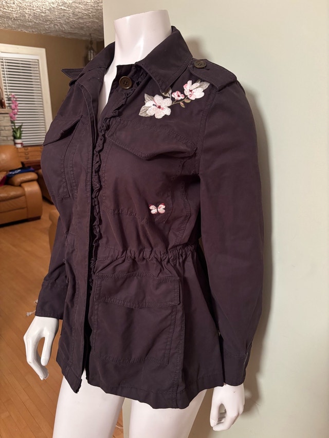 XS Kate Spade New York floral embroidered utility jacket - photo 2