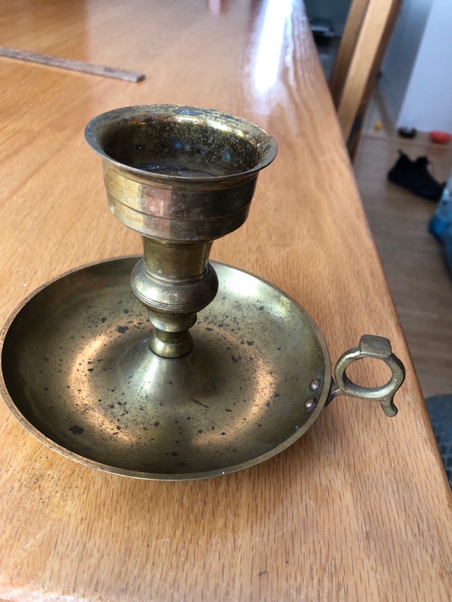 Vintage Brass Chamber Candle Holder