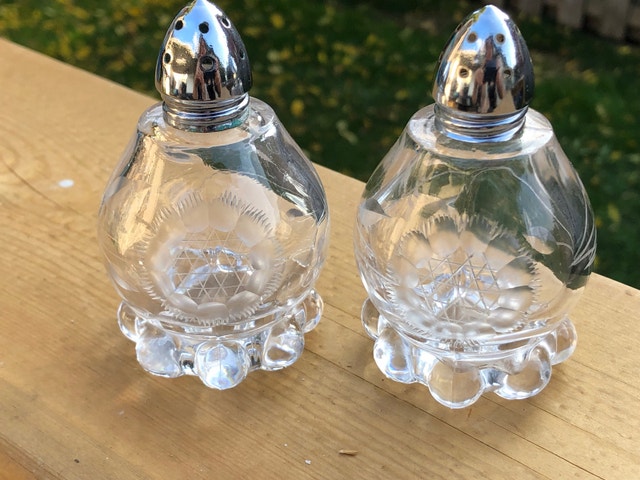 Vintage Candlewick | Cornflower Salt and Pepper Shakers