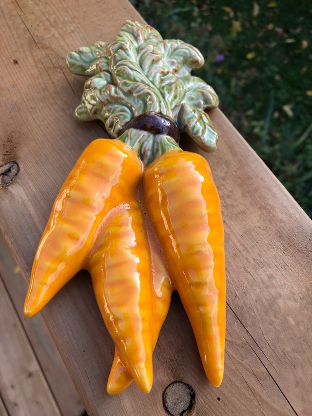 Vintage ceramic carrots for decor