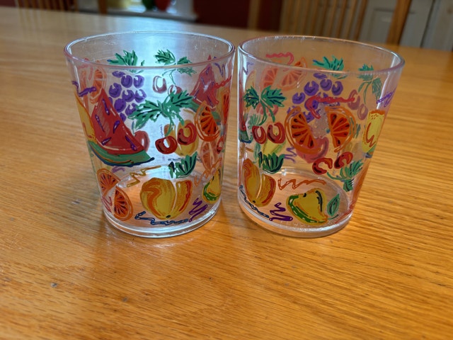 Vintage Leahy Designs Set of 2 Colourful 90s Patio Cups