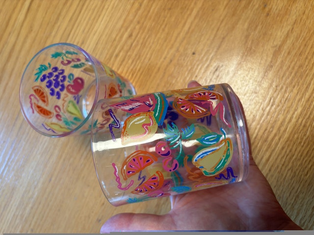 Vintage Leahy Designs Set of 2 Colourful 90s Patio Cups - photo 2