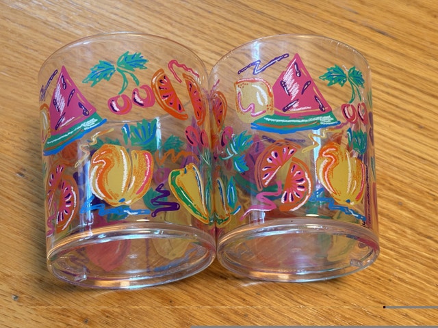 Vintage Leahy Designs Set of 2 Colourful 90s Patio Cups - photo 3