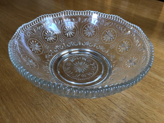 Vintage Brockway American Concord Clear Glass Beaded Bowl