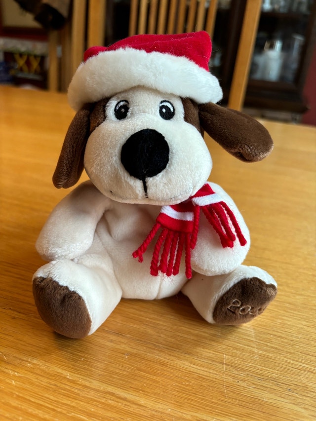 SEARS Christmas Plush Stuffed Beanbag Toy - Baxter Dog 2003