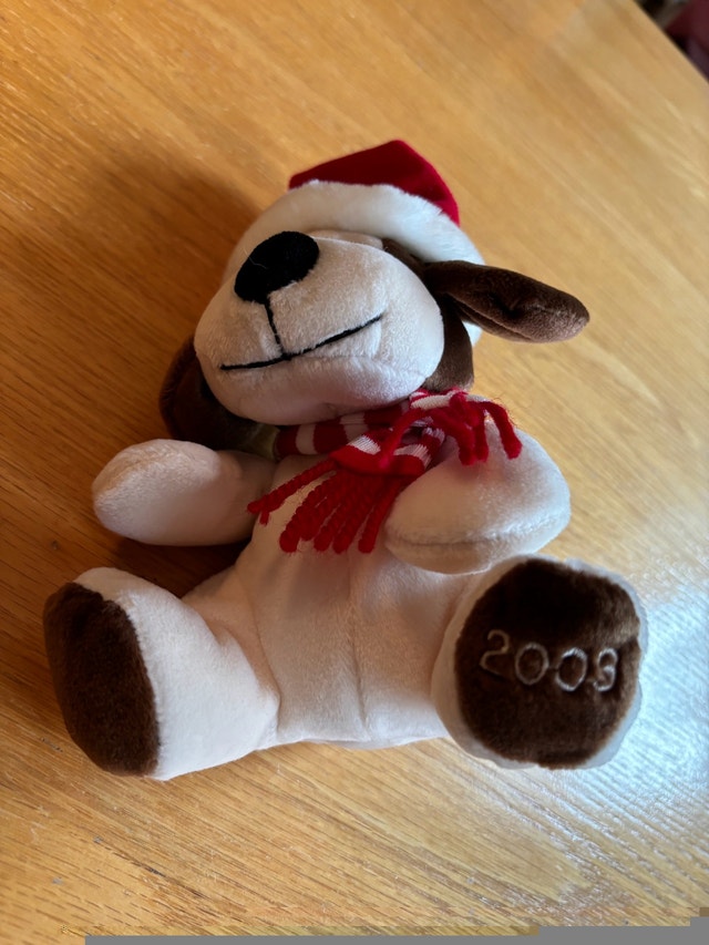 SEARS Christmas Plush Stuffed Beanbag Toy - Baxter Dog 2003 - photo 4