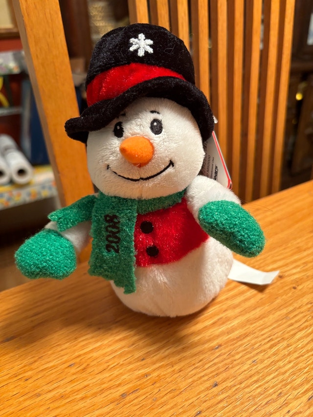 SEARS Christmas Plush Beanbag Toy 2008 Snowball w tag