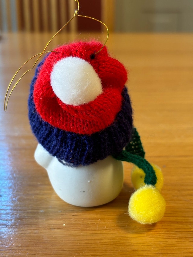 VTG 1987 Giftco Ceramic Snowman Bell Ornament - photo 3