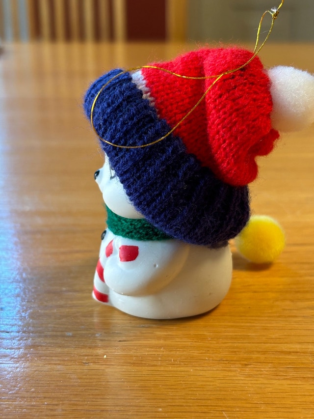 VTG 1987 Giftco Ceramic Snowman Bell Ornament - photo 4