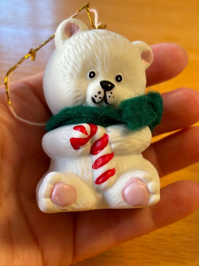 Snow Bells Porcelain Bell Bear Ornament
