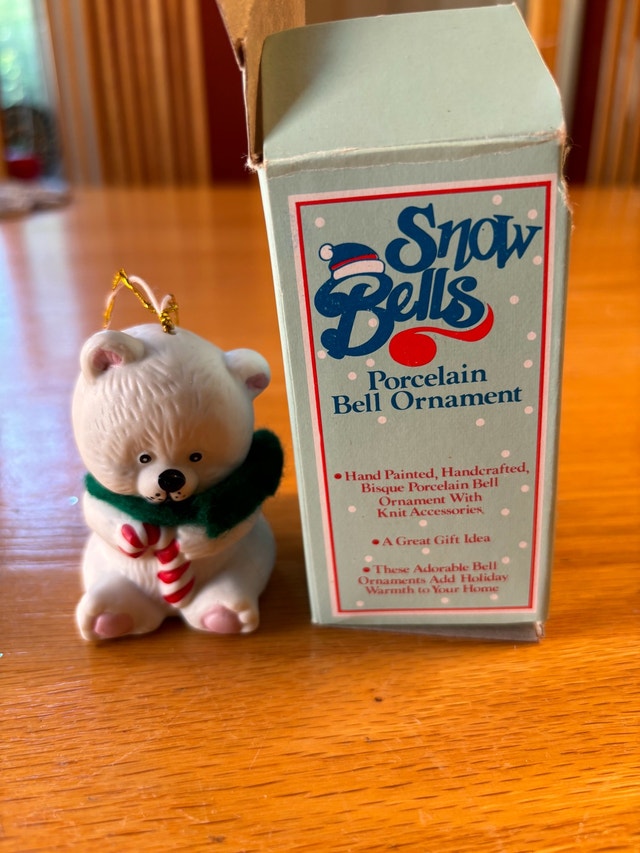 Snow Bells Porcelain Bell Bear Ornament - photo 2