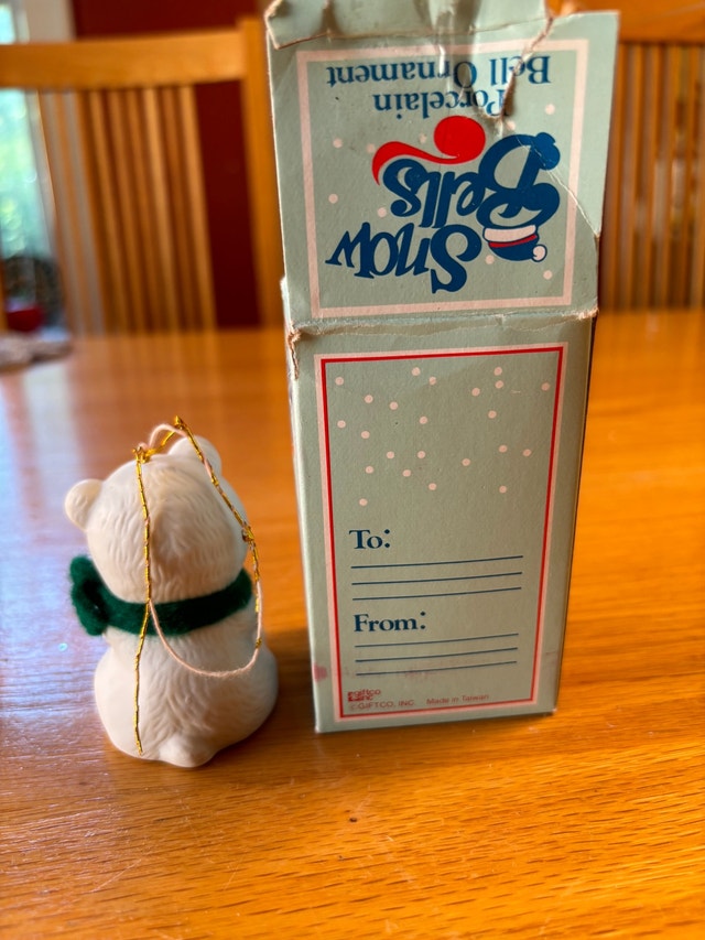 Snow Bells Porcelain Bell Bear Ornament - photo 3