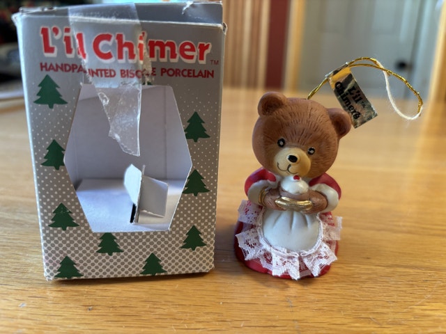 Jasco Taiwan Porcelain Bear Bell Ornament