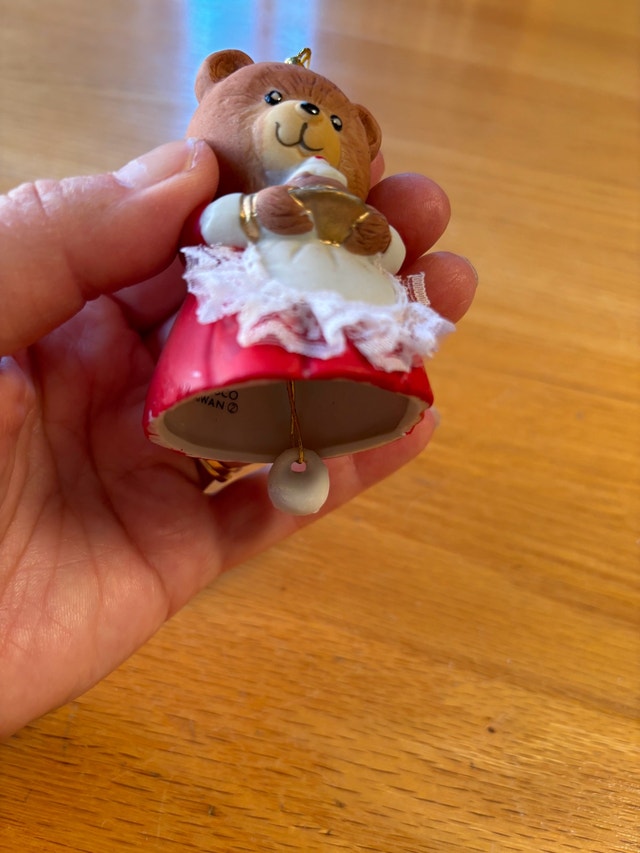 Jasco Taiwan Porcelain Bear Bell Ornament - photo 3