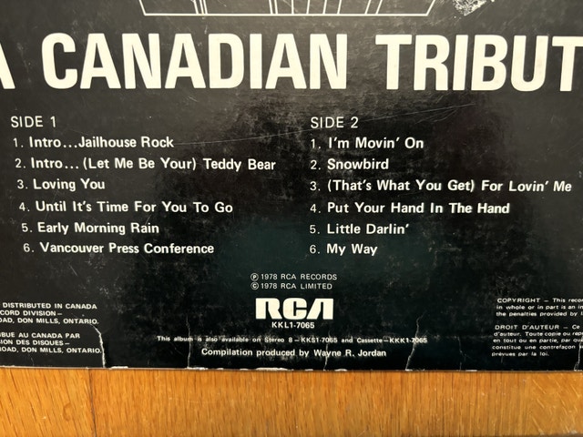 Elvis Presley Yellow Vinyl Lp A Canadian Tribute On RCA - photo 4