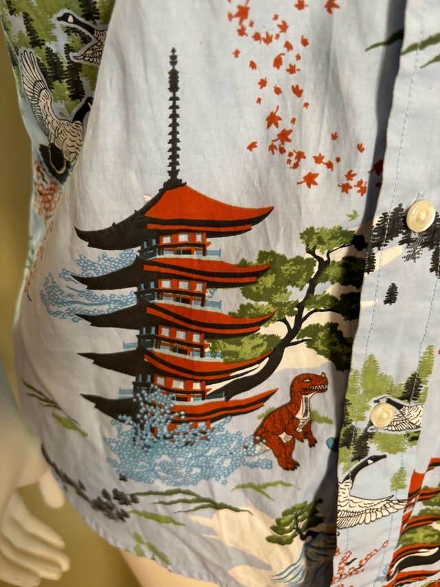 Firefly Hawaiian Dinosaur Leaf Shirt XS - photo 2