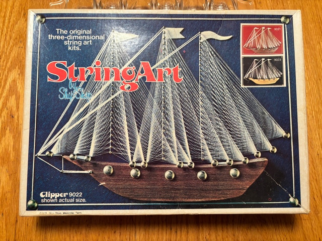 Vintage String Art Kit by Ship Shop, Clipper 9022 blue