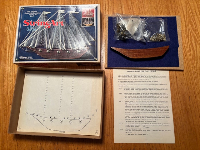 Vintage String Art Kit by Ship Shop, Clipper 9022 blue - photo 2