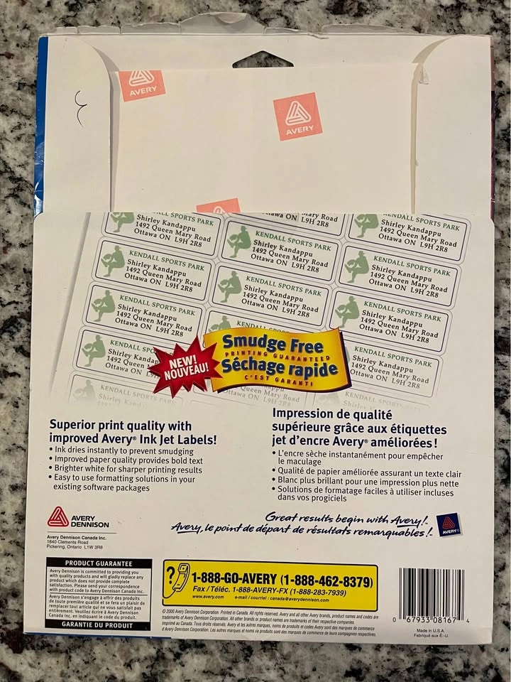 Avery white return addressing labels 08167 inkjet (11 sheets lef - photo 2