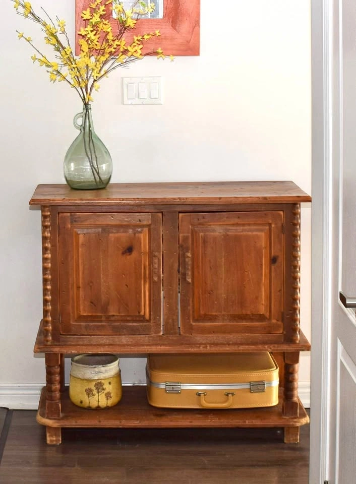 Solid wood very heavy rustic cabinet sideboard