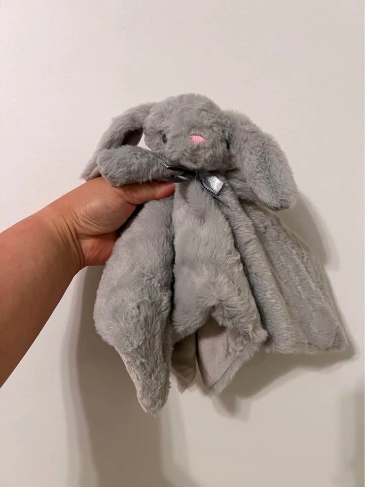 NEW CREVENT Grey Bunny Baby Security Blanket / Lovey - photo 5