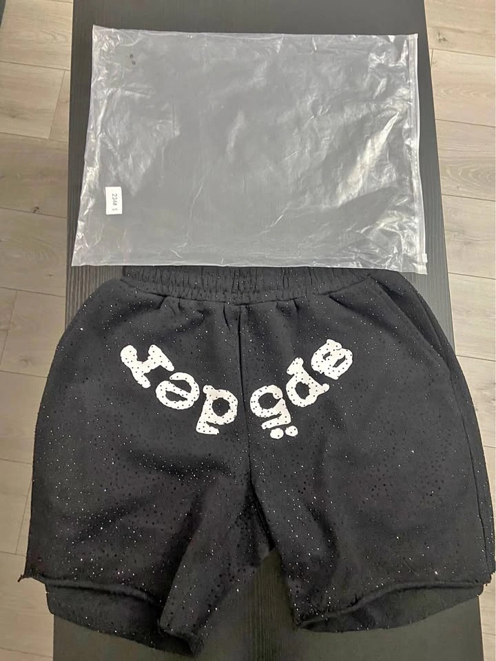 1:1 rhinestone sp5der shorts size small