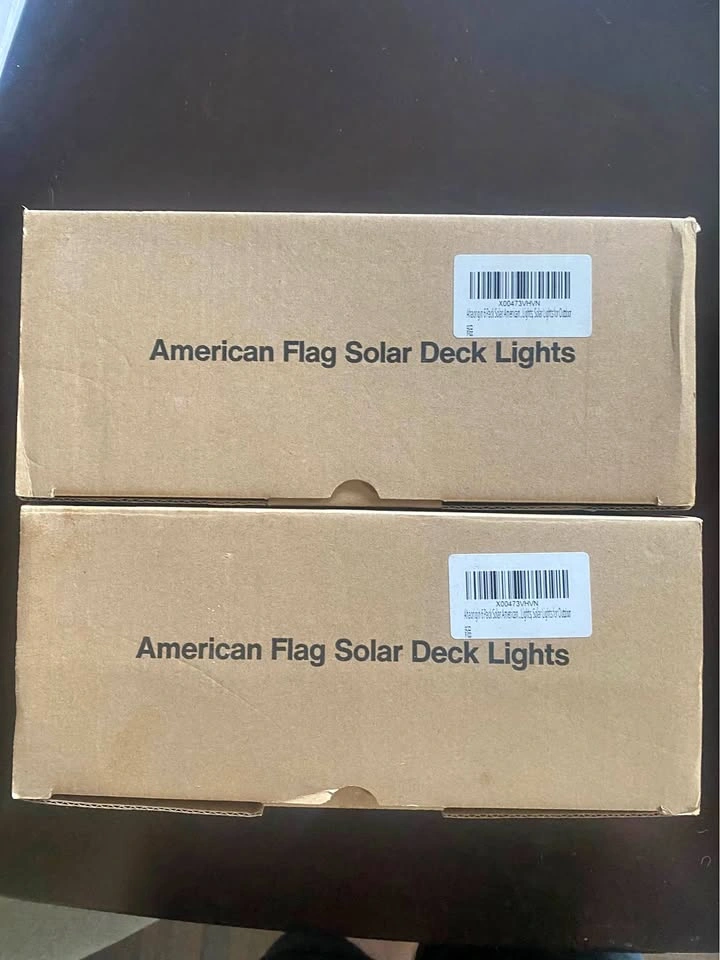 6 Pack Solar Fence Lights with American Flag Design