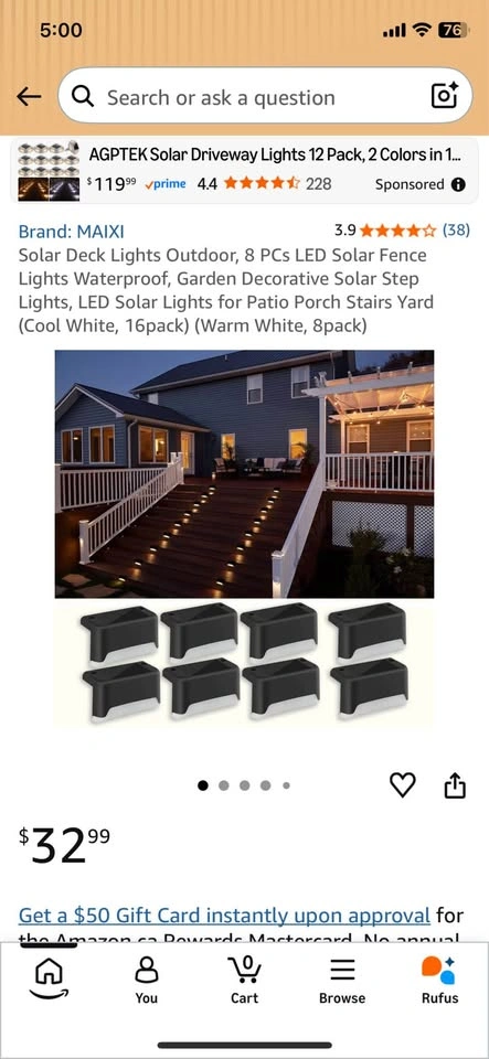 6 Pack Solar Fence Lights with American Flag Design - photo 5