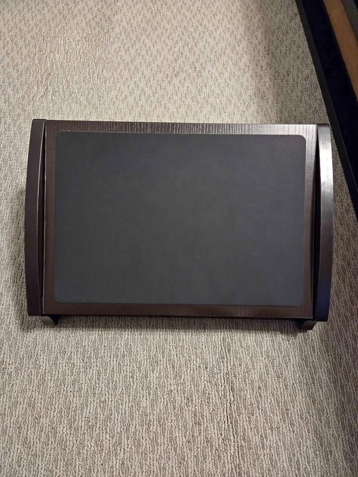 Wooden under desk ergonomic foot rest in dark brown