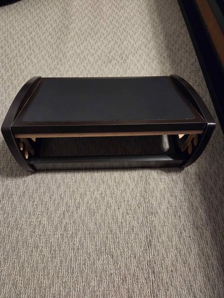 Wooden under desk ergonomic foot rest in dark brown - photo 2