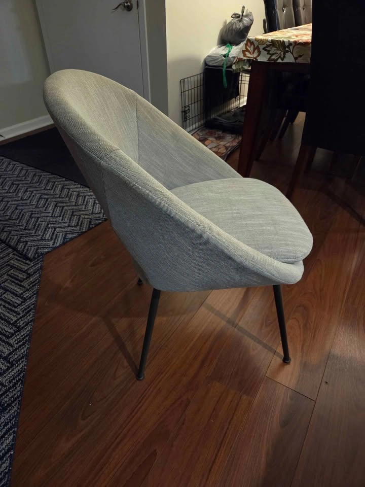 Accent Chair grey canvas - photo 2