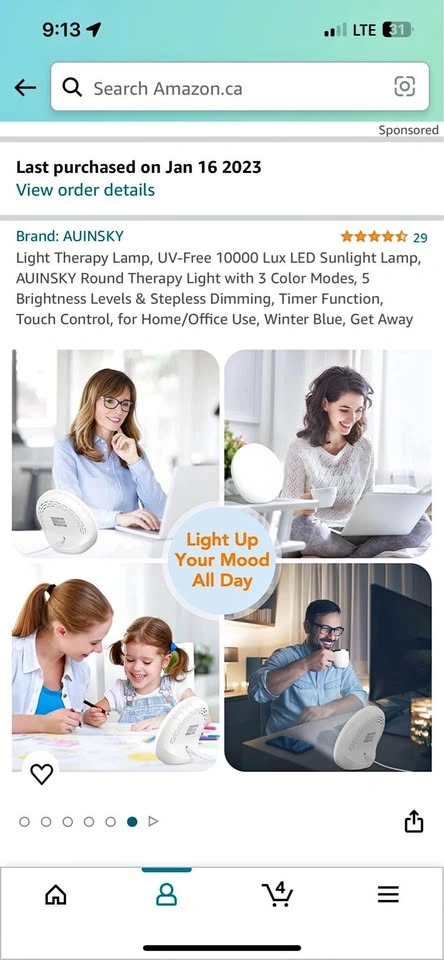 Sunlight lamp/ Light therapy lamp