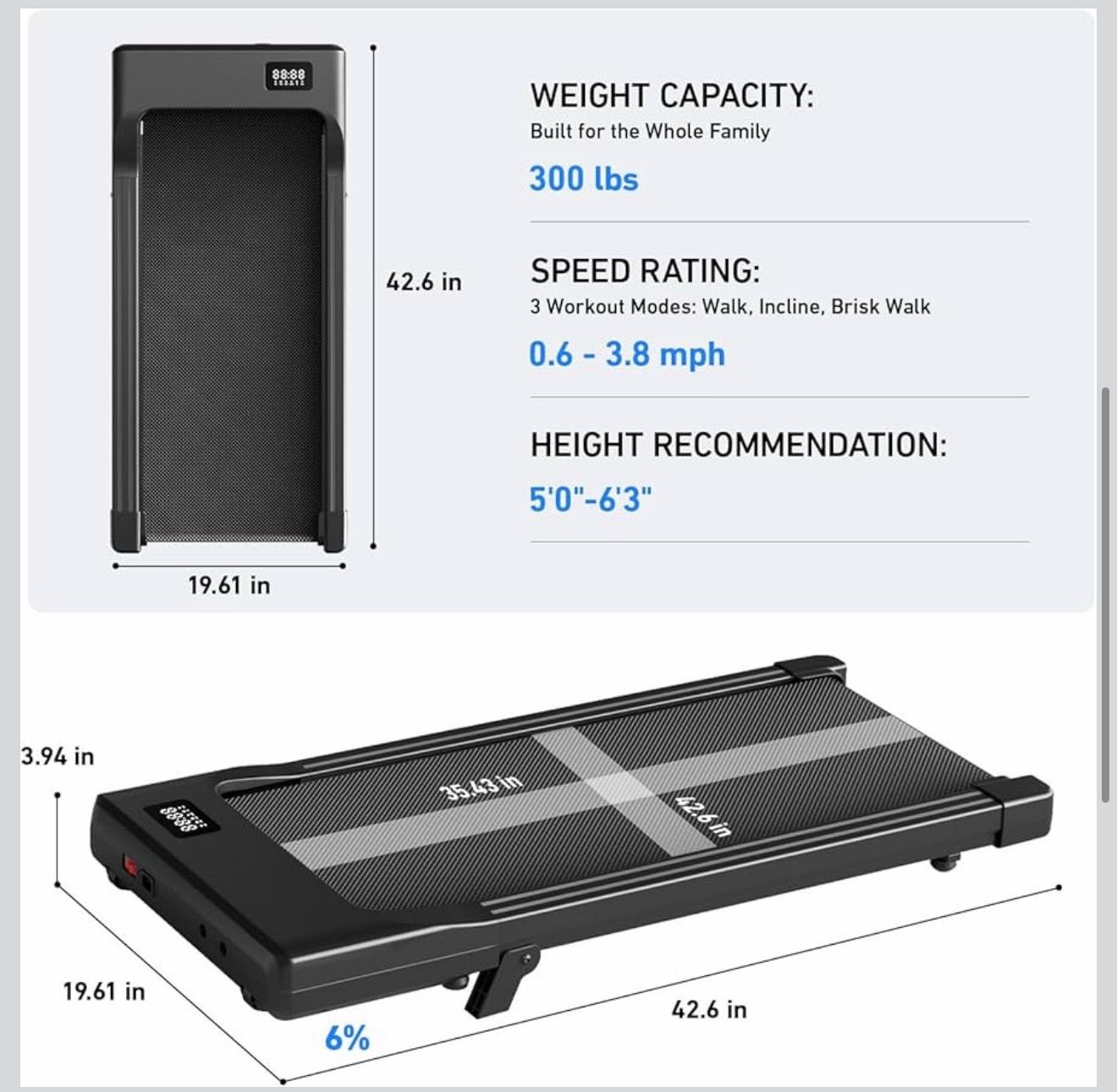 DeerRun Under Desk Walking Pad / Treadmill – Excellent Condition - photo 4