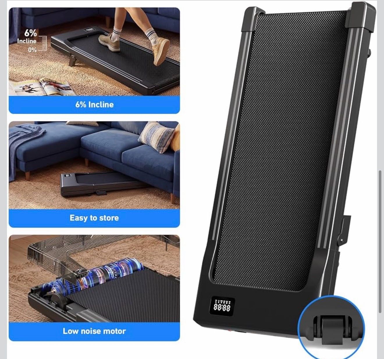 DeerRun Under Desk Walking Pad / Treadmill – Excellent Condition - photo 5