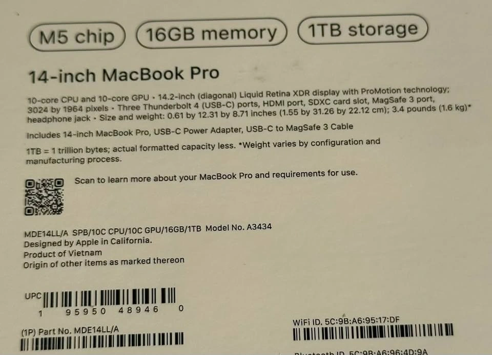 Macbook Pro M5 10/10, 16Gb, 1Tb - photo 4
