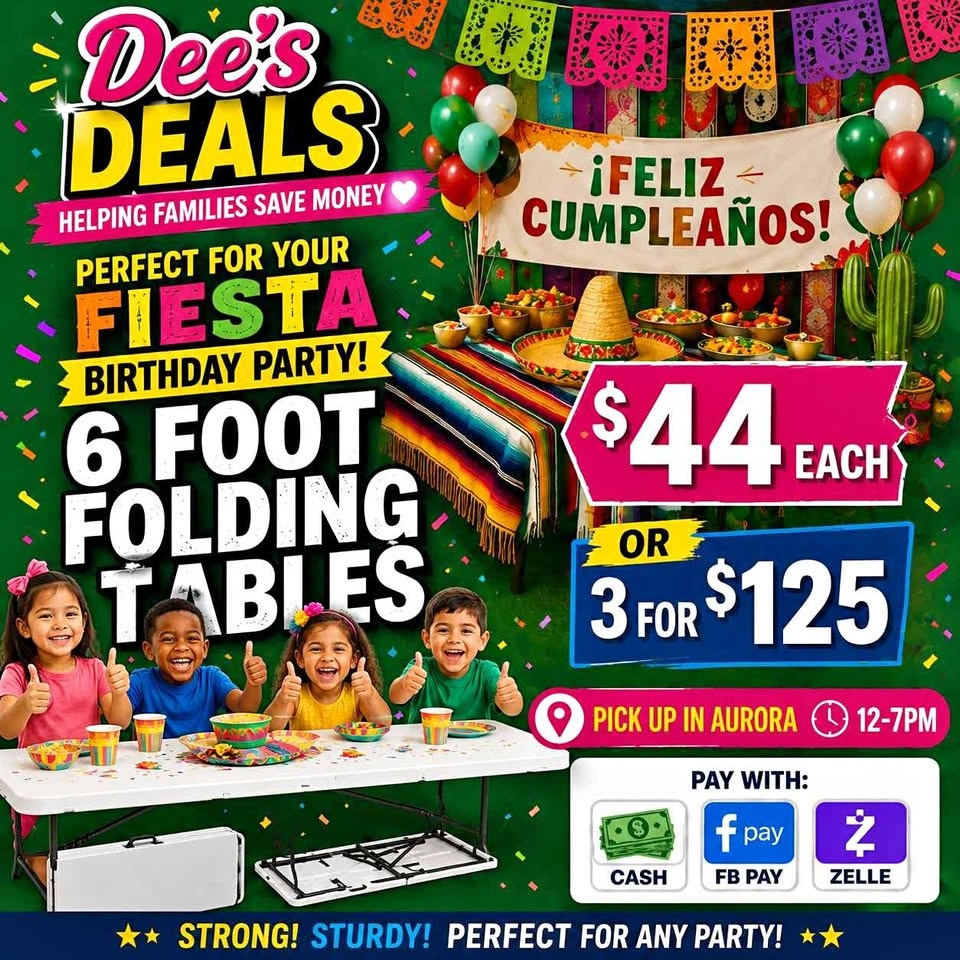 6 foot folding tables BRAND NEW IN BOX ONLY $44