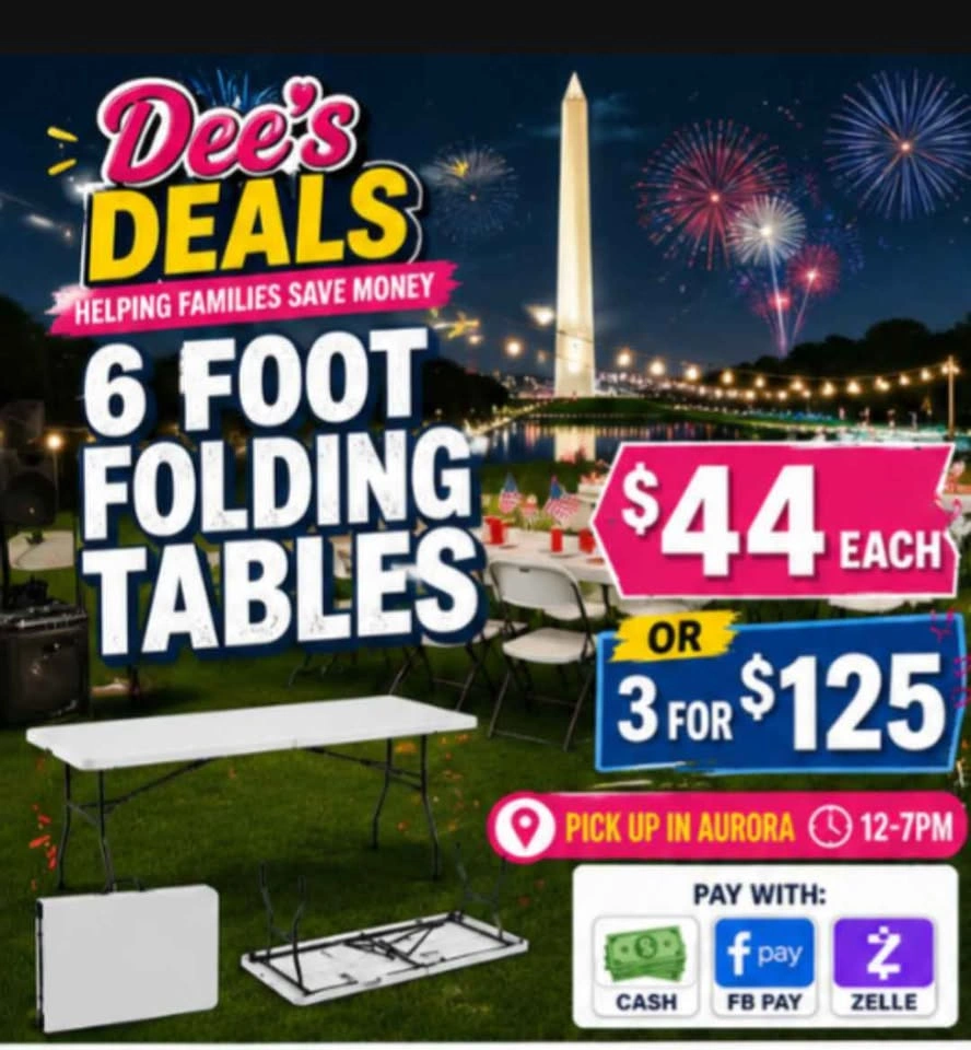 6 foot folding tables BRAND NEW IN BOX ONLY $44 - photo 2