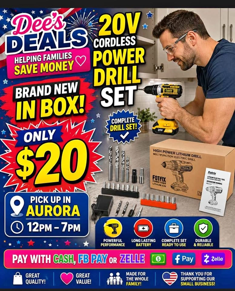 20V Cordless Power Drill set BRAND NEW IN BOX ONLY $20