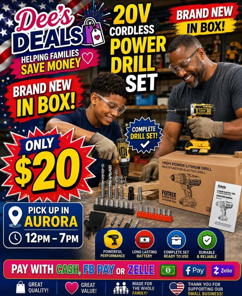 20V Cordless Power Drill set BRAND NEW IN BOX ONLY $20 - photo 2