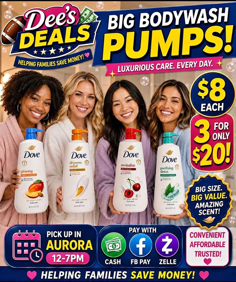 Dove bodywash Pump bottles Only $8 or 3 for $20