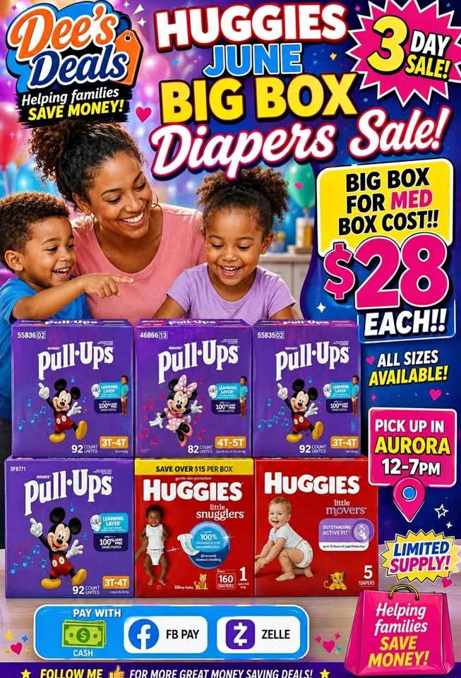 Huggies or PullUps Big Box $28