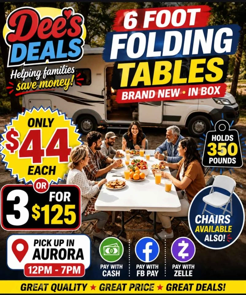 6 foot folding tables BRAND NEW IN BOX ONLY $44 - photo 3