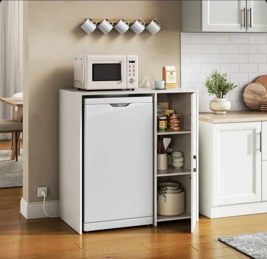 NEW - Multi-Purpose Coffee Bar & Mini Fridge Cabinet