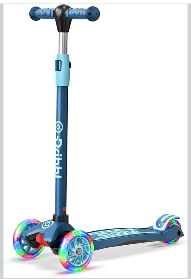 Dribbl 3-Wheel Kids Scooter with LED Light-Up Wheels - New
