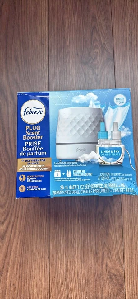 Febreze Plug Scent Booster Starter Kit Linen & Sky